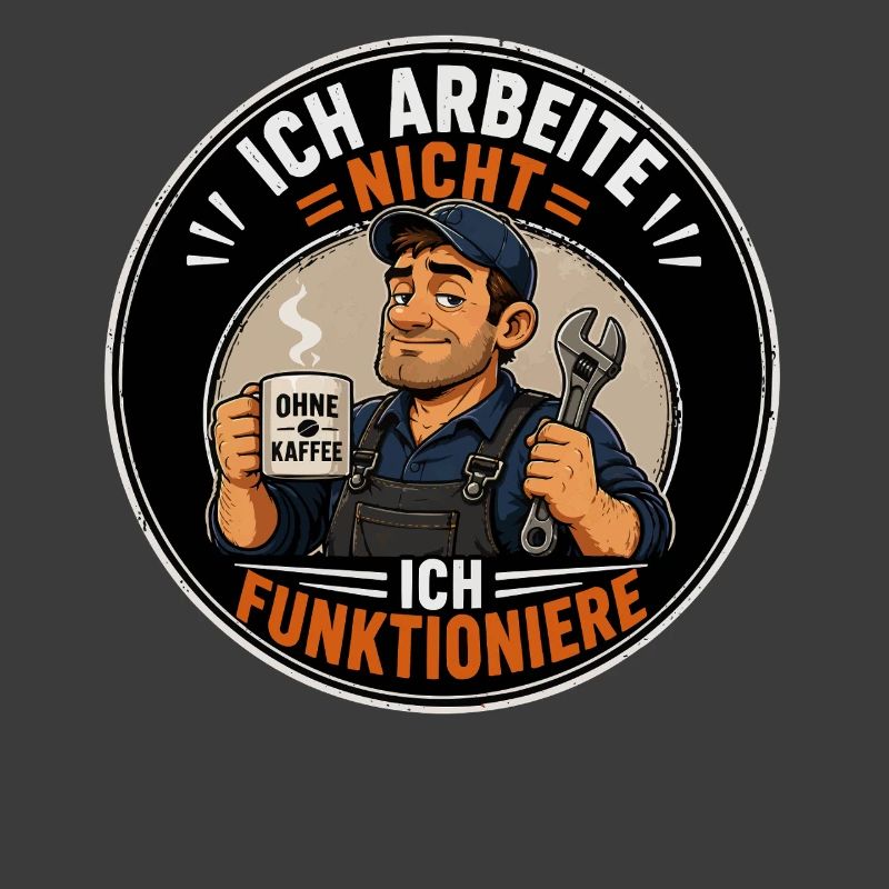 I don't work without coffee artisan humor Spr