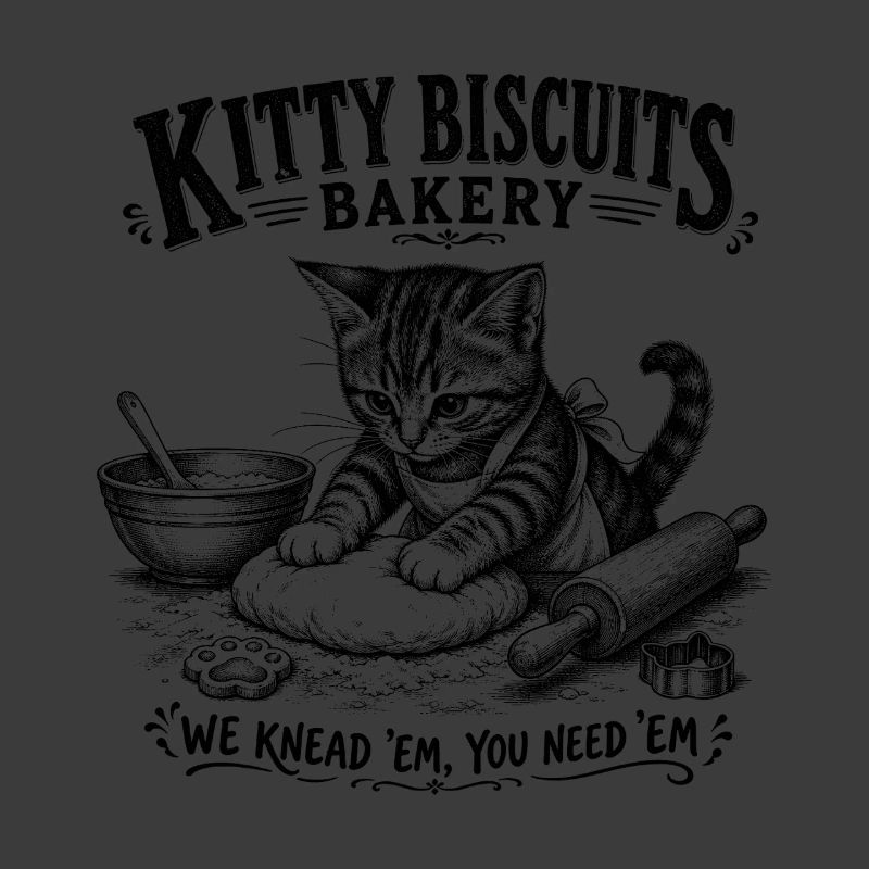 Kitty Biscuits Bakery Cat Baking Retro Vintage 