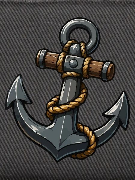 Anker mit Seil Cartoon-Design