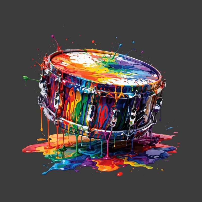 Snare drum with dripping paint