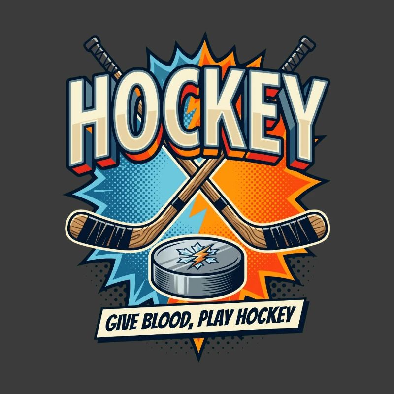Retro Eishockey Schläger Puck Comic