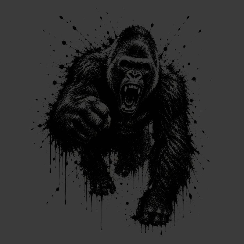Dunkler Gorilla Sprühdruck