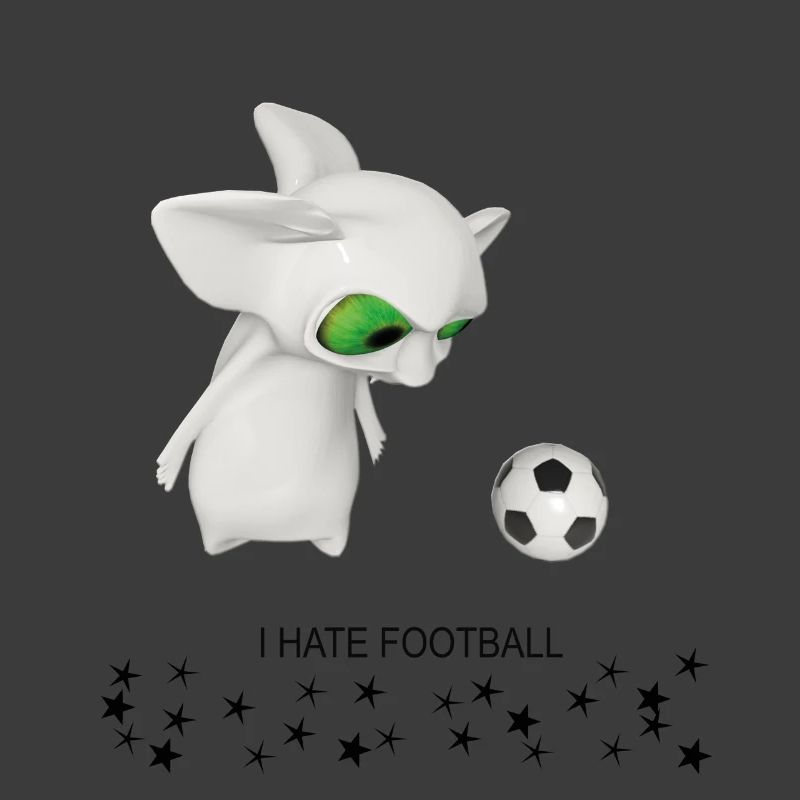 Kleines Alien hasst Fußball