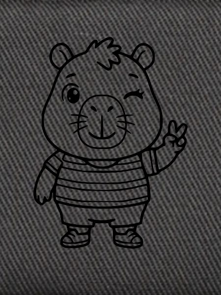 Niedliche zwinkernde Capybara-Peace-Zeichen-Zeichnung