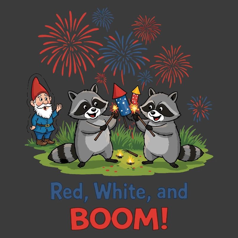 Raton laveur 4 juillet Feu d’artifice