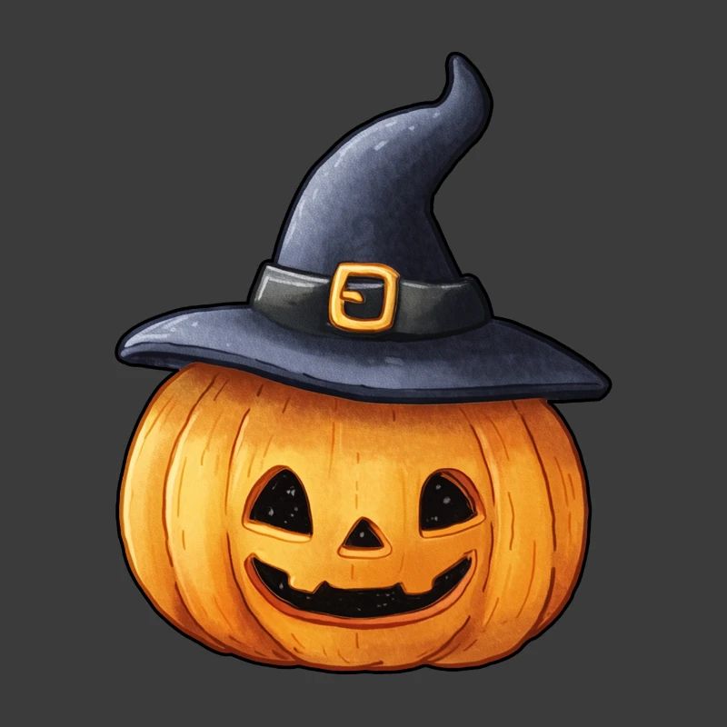 Pumpkin and witch hat