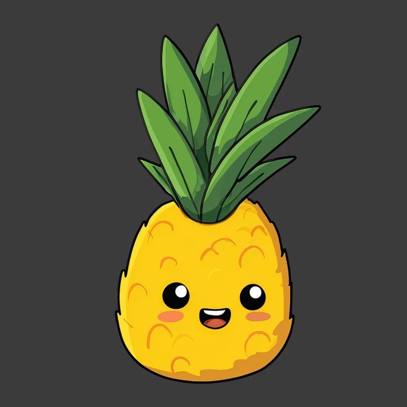Pineapple content, innocent and cute expression
