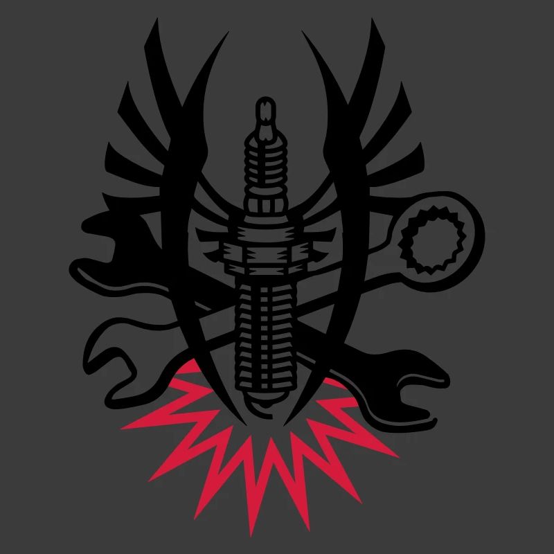 A spark plug with two wrenches