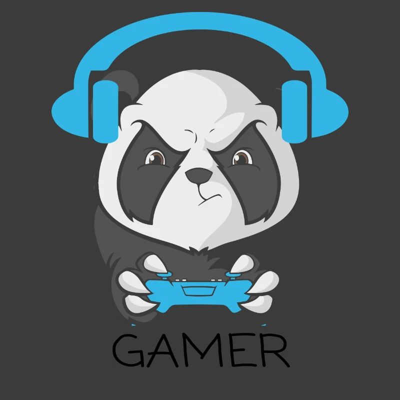 Verspieltes Panda-Gamer-Design