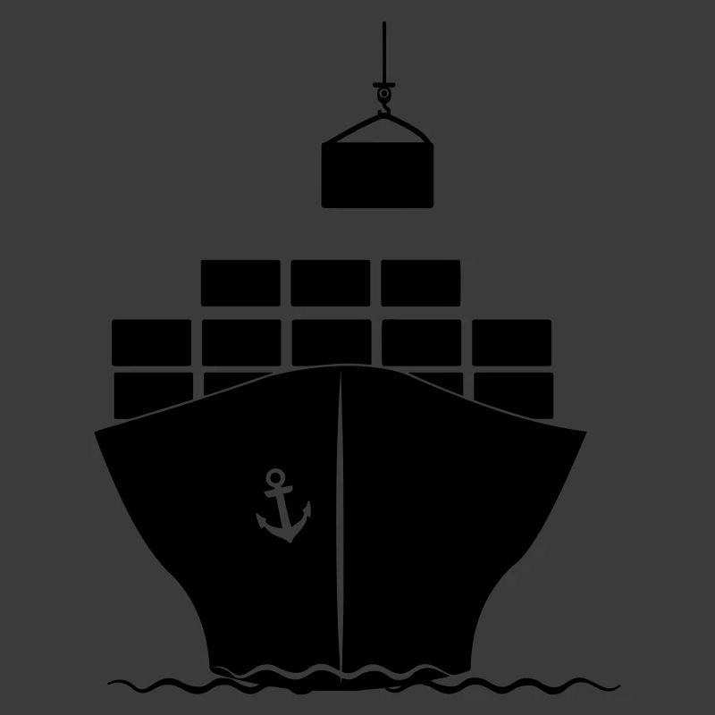 Sea container boat with crane loading