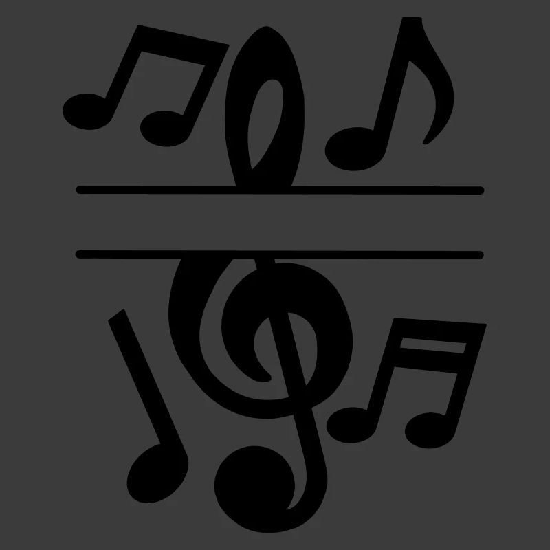 Music notes and key text banner