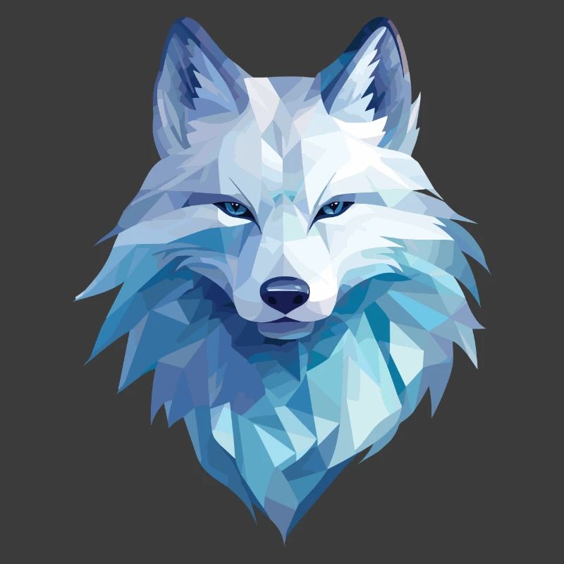 Polarfuchs im Polygon Stil