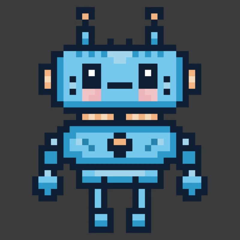 Süßer Pixel-Art-Roboter – Süßer Retro-Gaming-Roboter