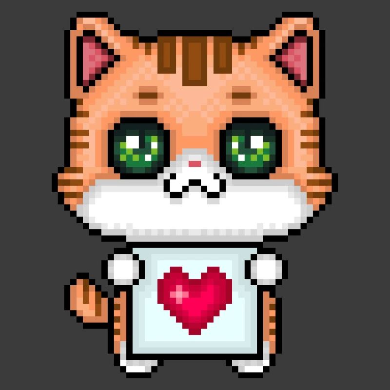 Pixelliebendes Kätzchen