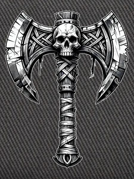 Axtwerfen Axt Totenkopf Design