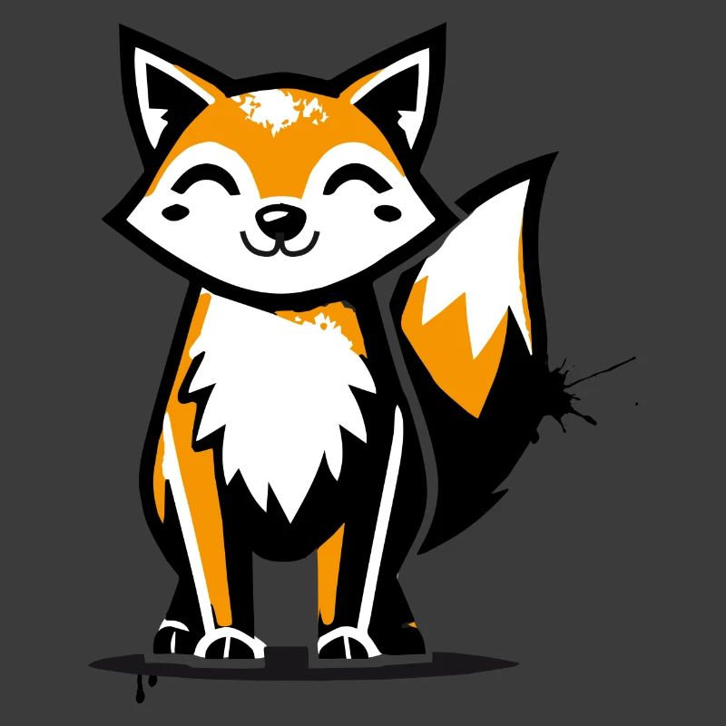 Modern fox in stencil graffiti design