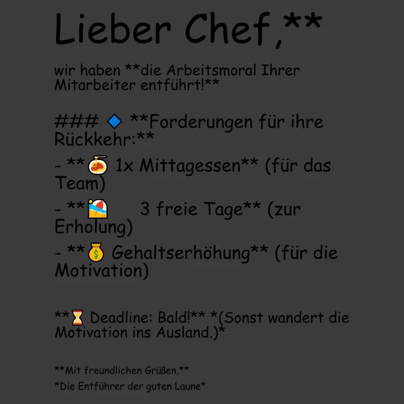 Die Arbeitsmoral