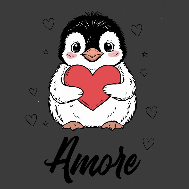 Süßer Pinguin mit Herz