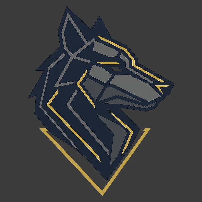 Geometrisches Wolfsemblem