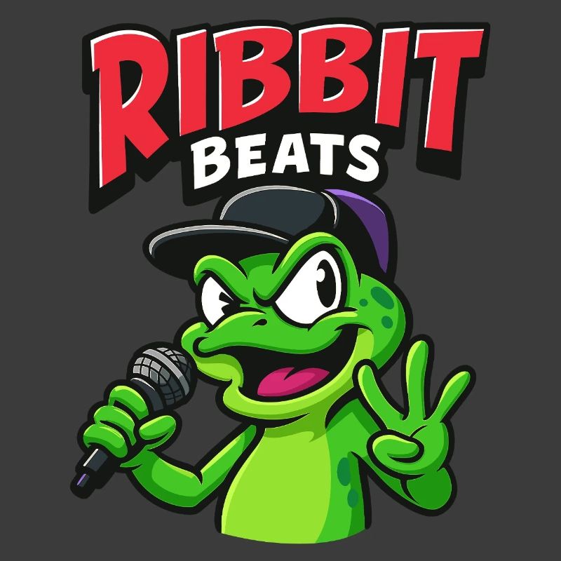 Lustiger Frosch mit Rap-Mikrofon