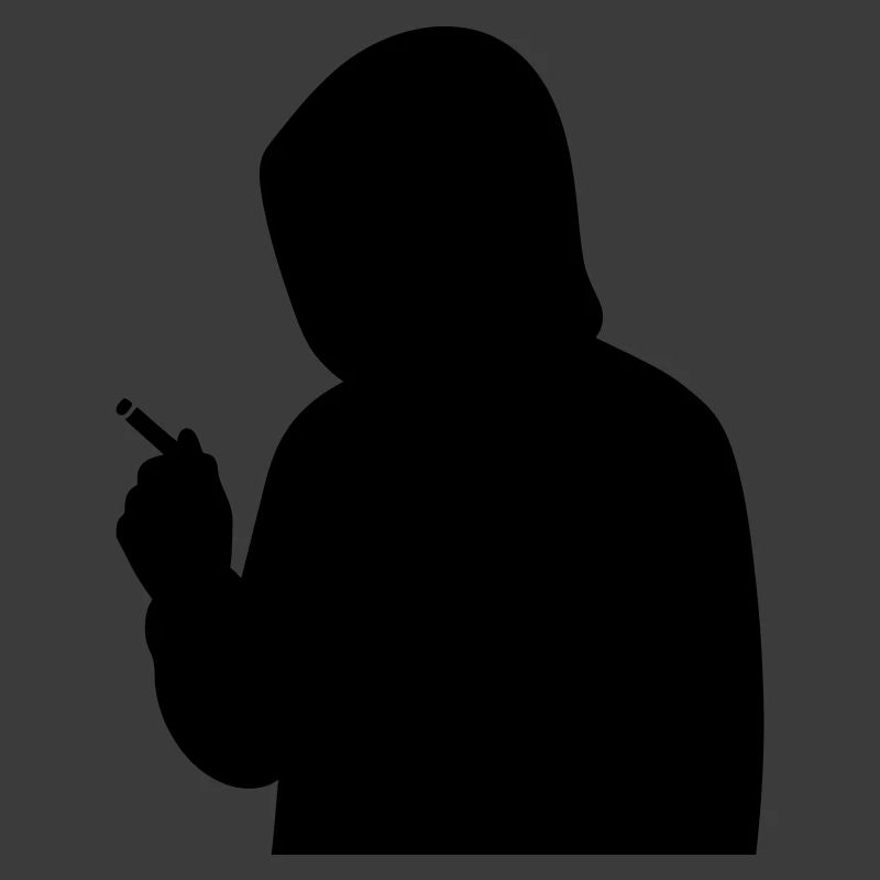 Silhouette avec sweat à capuche et cigarette