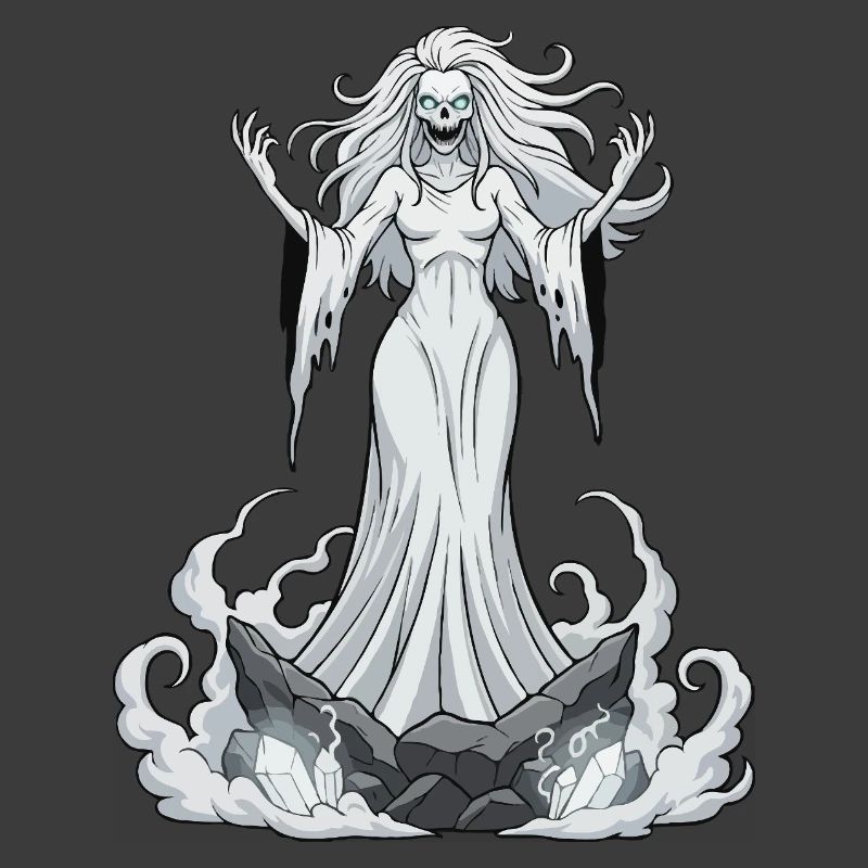 Banshee auf Kristallfelsen