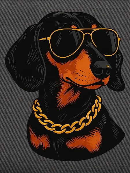 Dackel im Bling Sonnenbrille
