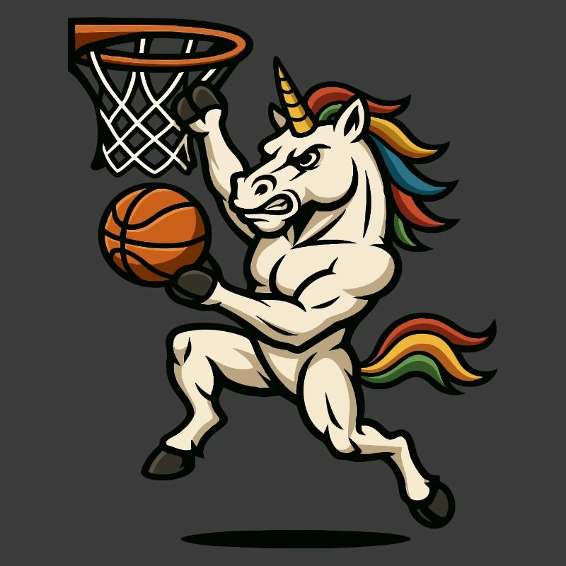 Regenbogen-Einhorn-Slam Dunk