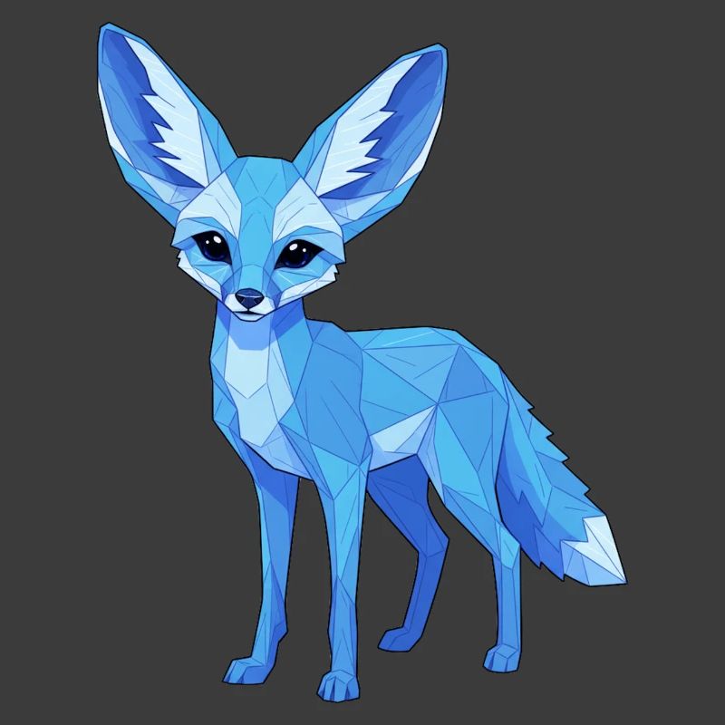 Blue Geometry Fox