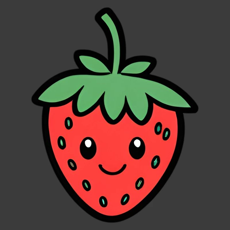 Kawaii Erdbeer Lächeln Design