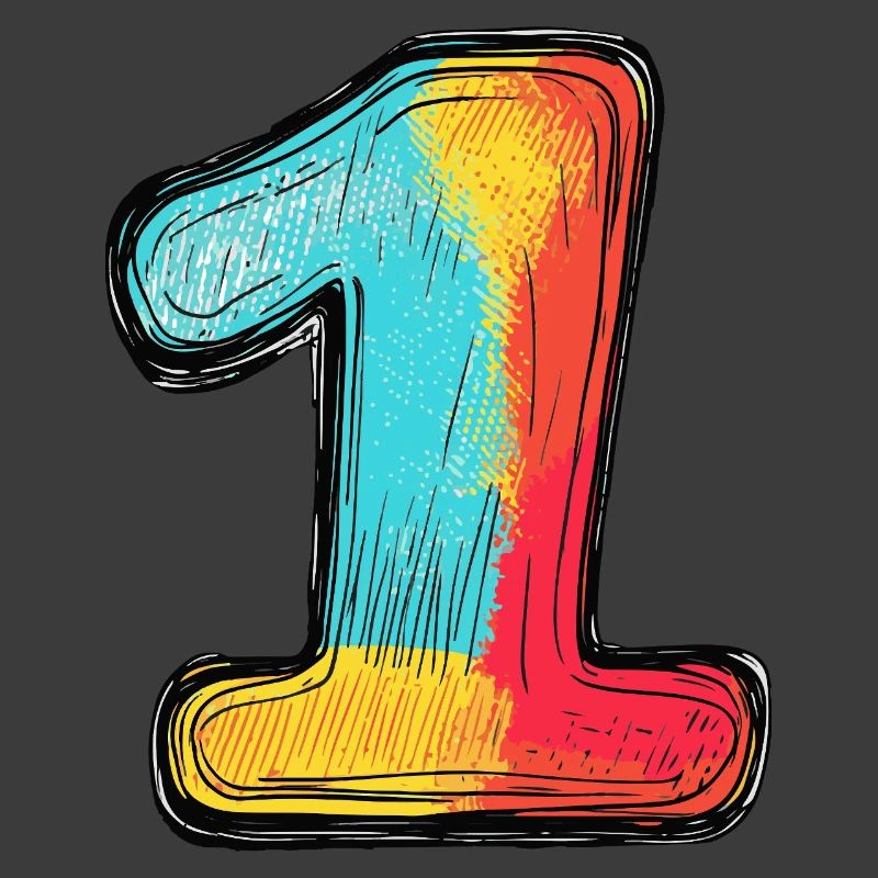 1 Number Multicolored