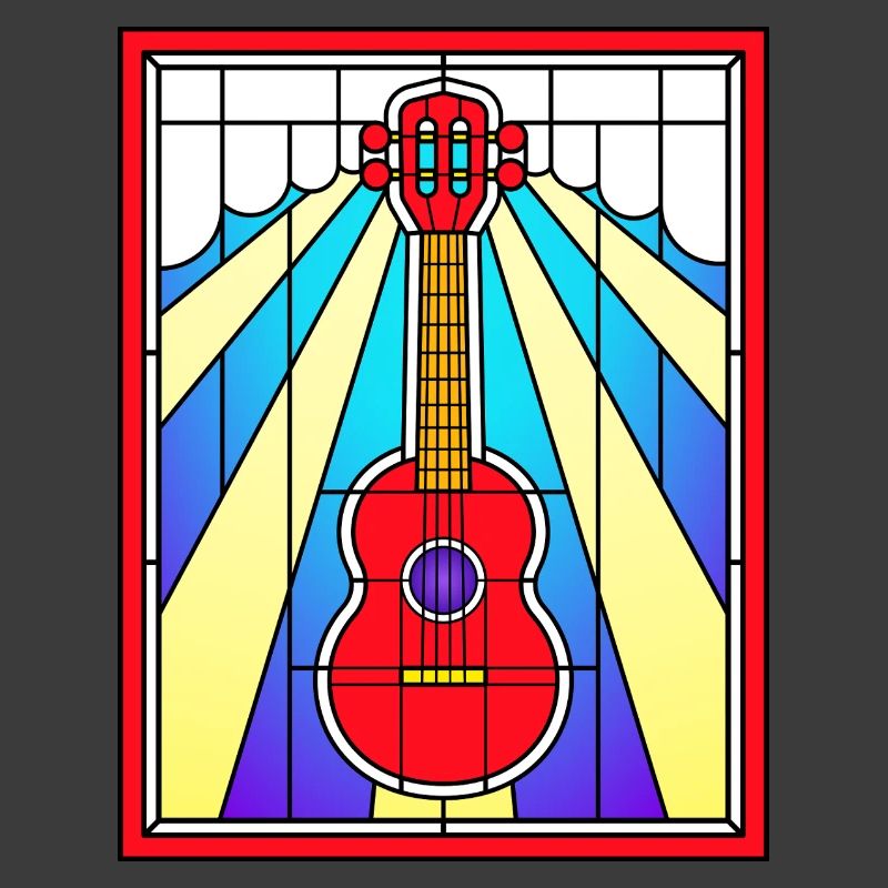 Buntglas-Akustikgitarre