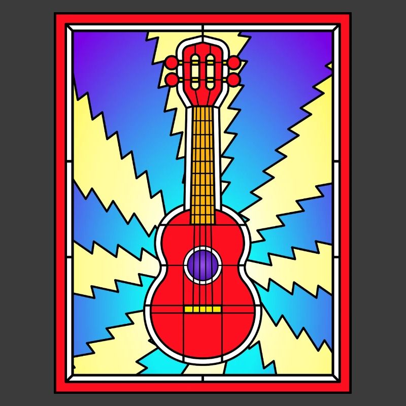 Buntglas-Akustikgitarre