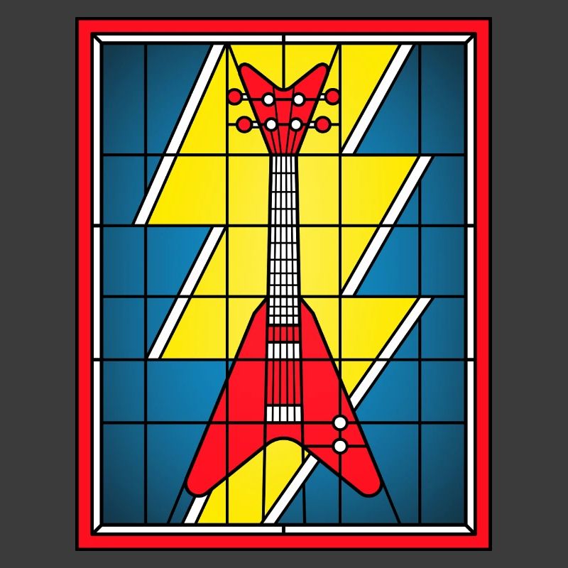 Glasmaleri-Gitarre mit Blitz
