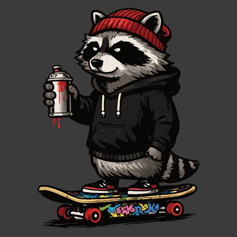 Waschbär Skate Graffiti