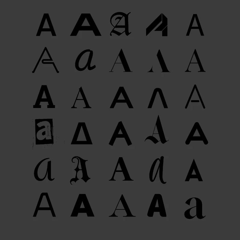 Typographie : Une lettre variante de conception.