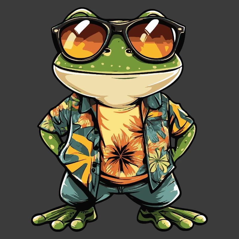 Frosch Comic Urlaub