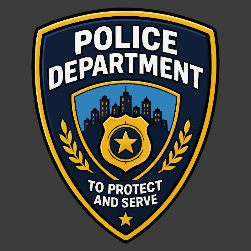 Polizei Abzeichen Patch Stadt Skyline