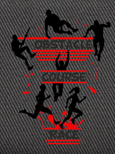 Hindernisparcours-Rennen – Full Action Silhouette