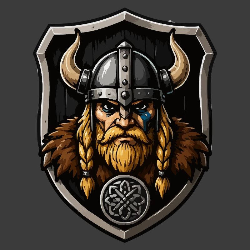 Vikingischer Krieger mit Schild