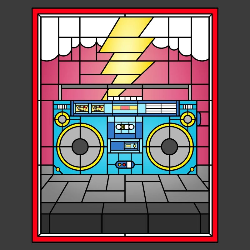 Buntglas-Boombox-Illustration