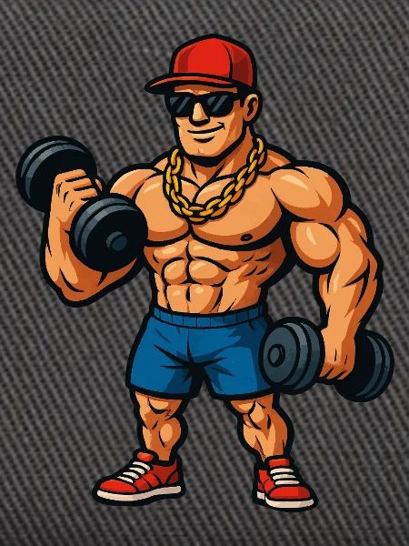 Bodybuilder Cartoon Muskelheld
