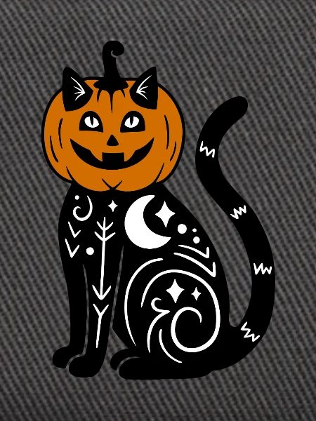 Halloween Katze Kürbiskostüm