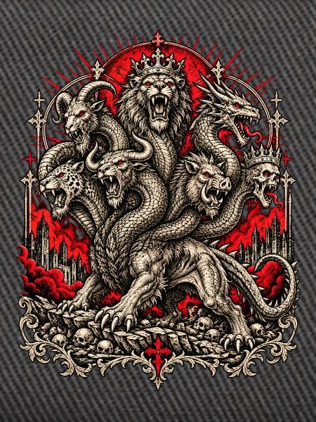 Kronenhydra im Flammenrot