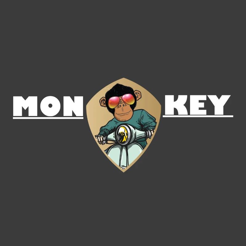 Monkey Affe mit Sonnenbrille auf Motorroller