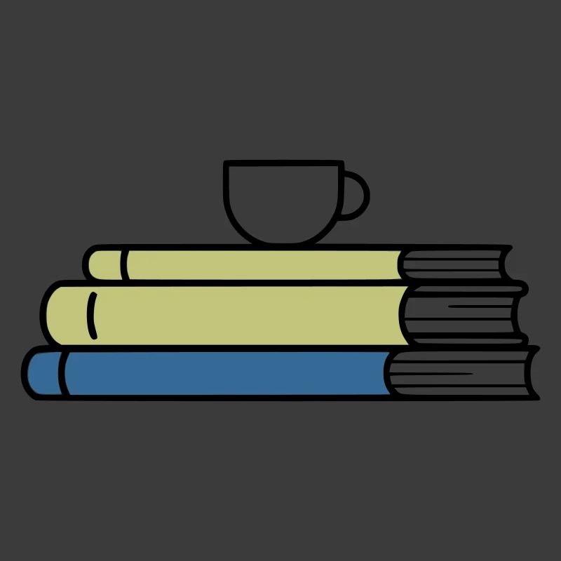 Bücherstapel Kaffeetasse Farbig