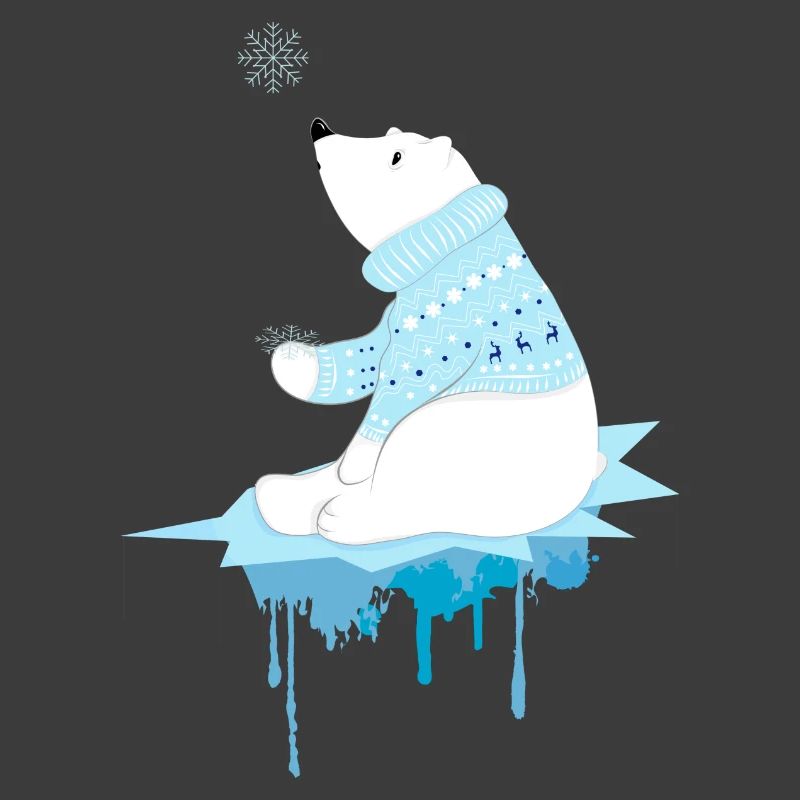 Eisbär mit Schneeflocken