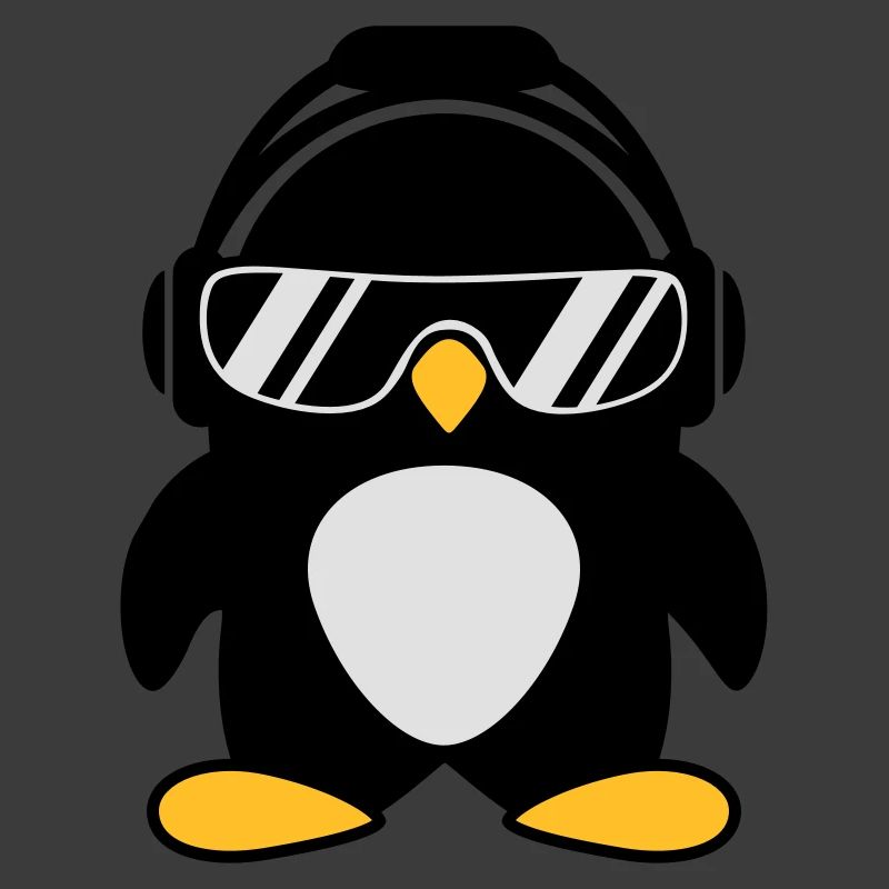 Pinguin mit Kopfhörer