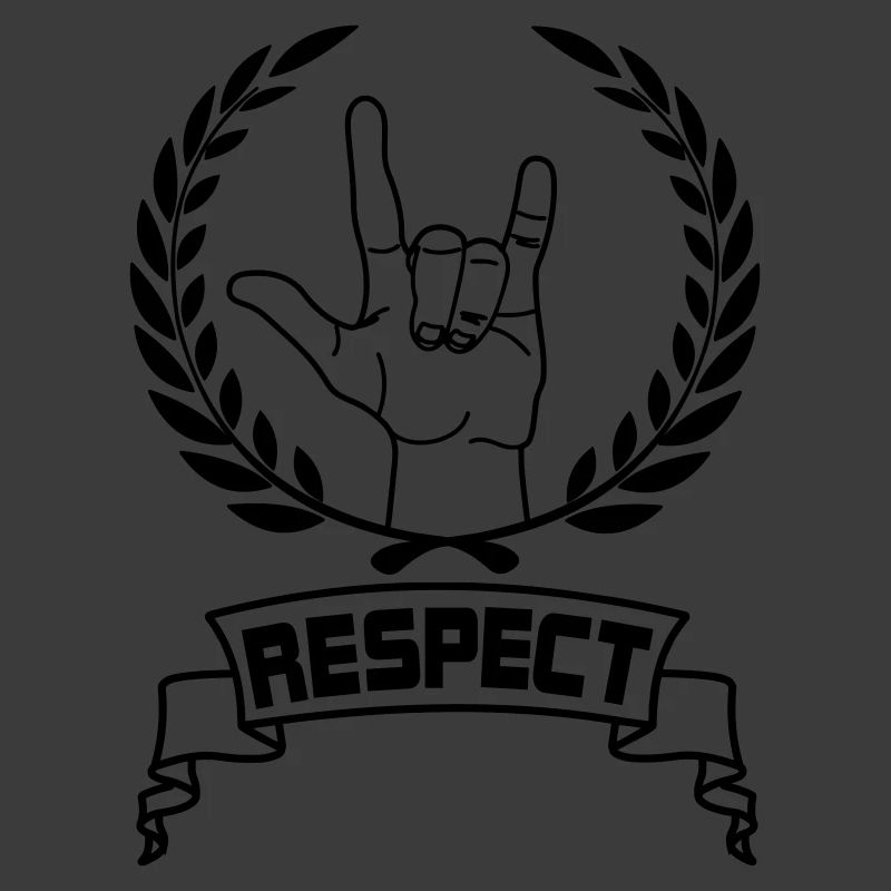 Handgeste Respekt mit Text RESPECT