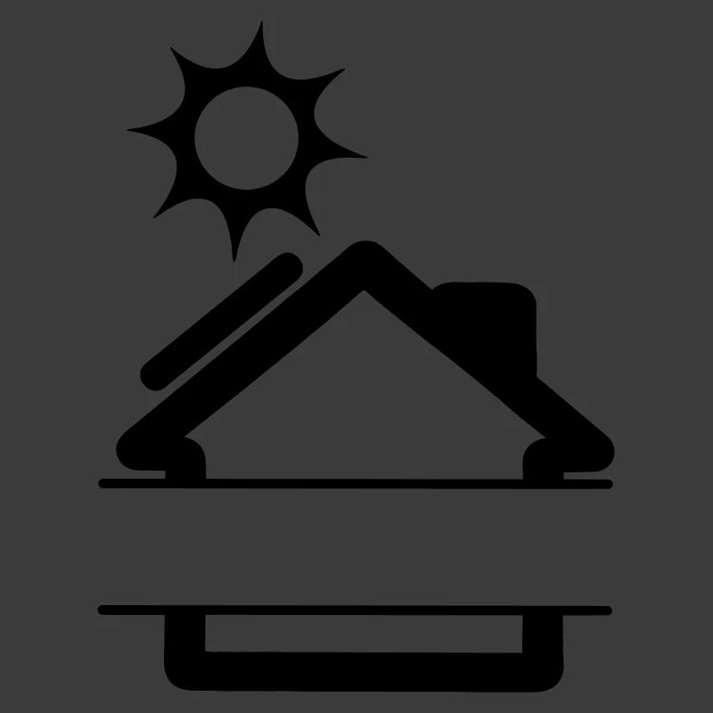 Solar panel on house with sun